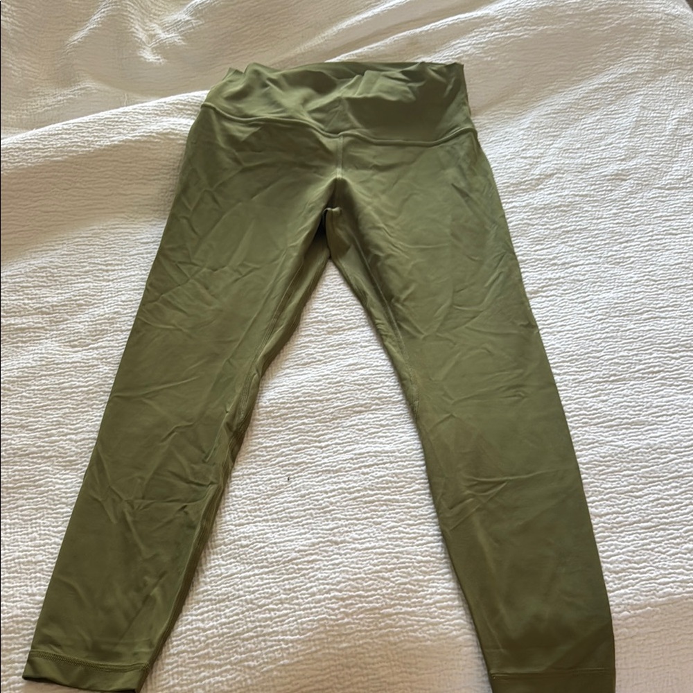 NWOT Align 7/8 leggings. Bronze Green 8